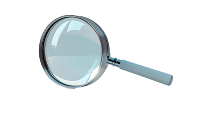 3D illustration of a magnifying glass