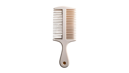 Cream-colored comb,  straight,  plastic handle