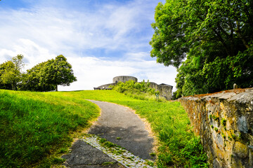 View of the ruins of Heiligenberg Castle near Felsberg in Hesse.
