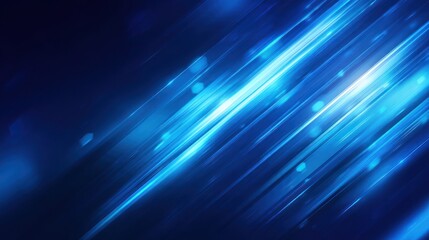 Fototapeta premium An abstract background in various blue shades with diagonal light streams and bokeh effects