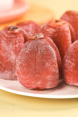Dried Persimmons from Fuping Shaanxi China - Traditional Sweet Fruit Snack Collection on Plate