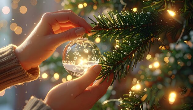 "Retro Snow Globe with Santa Scene on Wooden Shelf" - Powered by Adobe