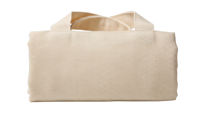 Blank reusable shopping bag isolated on white and transparent background, a mockup template for eco-friendly marketing and design concepts