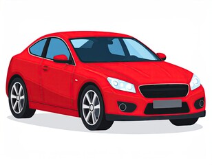 Red Modern Coupe Car Studio Shot