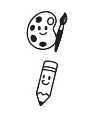 Black and white idea, and pen logo vector art design
