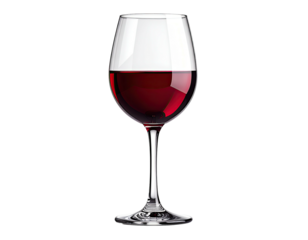 Full red wine glass, studio shot