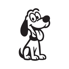 black and white silhouette a dog logo art.
