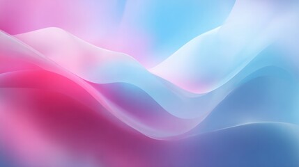 Fototapeta premium Gentle waves of pink and blue hues blending in a fluid abstract composition