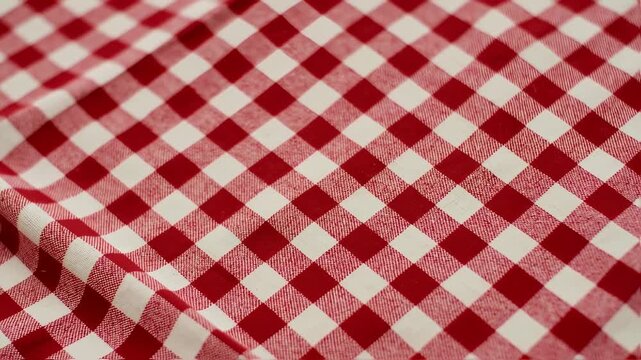 Red and white checkered fabric texture