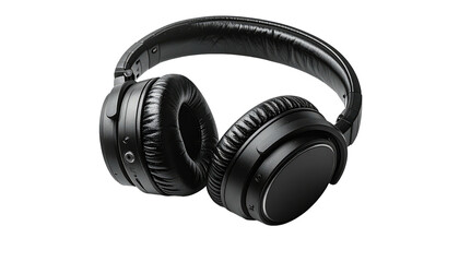 Black over-ear headphones, curved, padded earcups