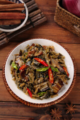 Shaoxing Style Salted Vegetables with Bacon and Dried Plum - Homemade Szechuan Chinese Cuisine