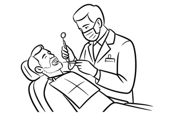 Dentist examining patient s teeth with tools