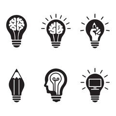 Black and white idea logo vector art design
