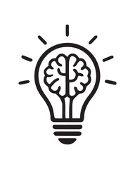 Black and white idea logo vector art design

