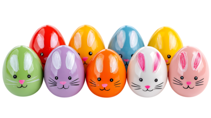 Easter bunny eggs on white background
