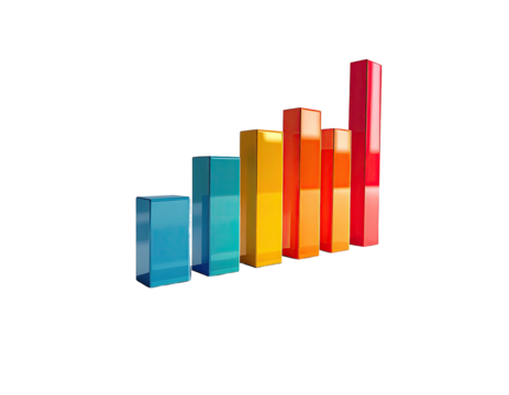 Colorful, ascending bar graph