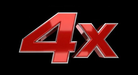 Red 4x logo design on black background