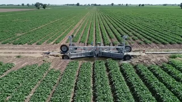Agricultural equipment in field