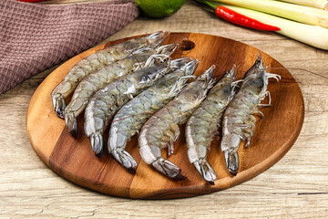 Raw fresh King Tiger prawn