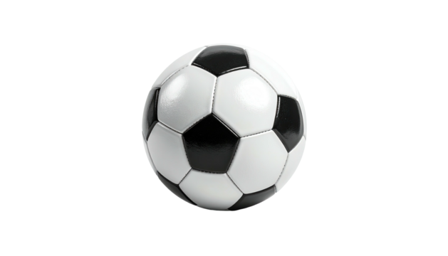 Black and white soccer ball, perfectly round