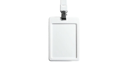 Blank white ID card with lanyard