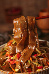 Traditional Shaanxi Buckwheat Noodles - Chinese Regional Specialty Cuisine with Chopsticks