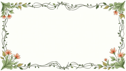 Elegant Vine Frame Border with Minimal Green Branches