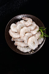 Fresh Raw Qingdao Shrimp Prawns in Bowl Ready for Cooking - Premium Seafood Ingredient