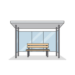 Bus Stop Vector Illustration &ndash; Minimalist Public Transport Infrastructure