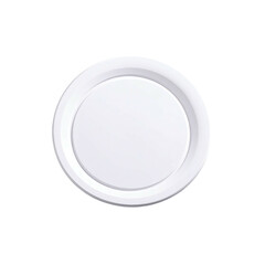 White, round disposable plate, simple design