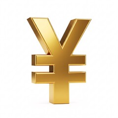 Obraz premium A shiny golden symbol of the Japanese yen or Chinese yuan,