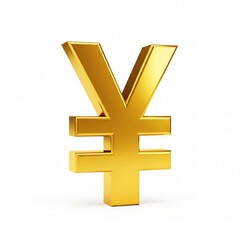 Obraz premium A shiny golden symbol of the Japanese yen or Chinese yuan,