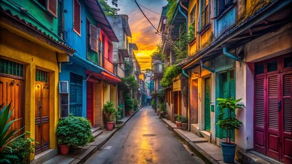 Fototapeta premium Vietnam Travel Photography of Hoi An Old Town with Lanterns, Hoi An Lantern Streets in Vietnam at Dawn