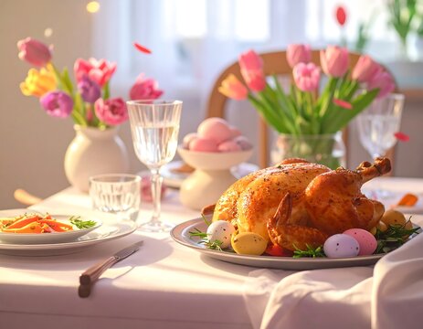 Roasted chicken Easter dinner