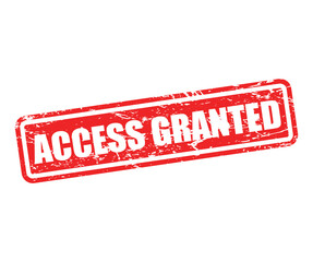 Red ACCESS GRANTED Stamp Label – Grunge Rubber Seal Vector Illustration Isolated on White Background