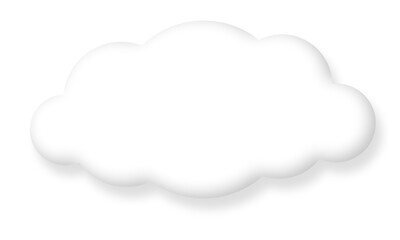 3d white cloud png element on transparent background. Cloud symbol frame illustration.