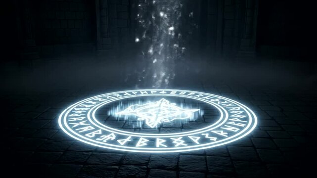 Mystical Rune Stone Animation for Fantasy and Magical Ritual Scenes Creation