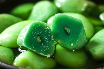 Fresh Green Jalapeño Peppers with Water Droplets for Cooking and Mexican Cuisine