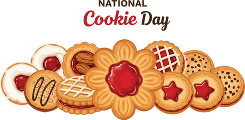 Delicious assortment of festive cookies celebrating National Cookie Day