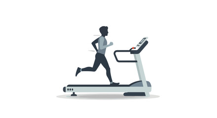 Silhouette of a male athlete exercising on a treadmill, highlighting fitness and cardiovascular health and endurance for well-being and active