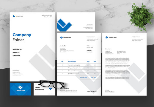 Blue And Black Stationery