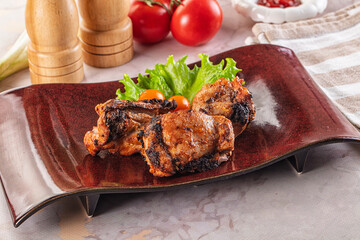 Hot Grilled chicken thigh barbecues