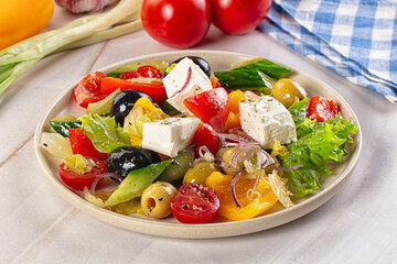 Greek salad with feta cheese