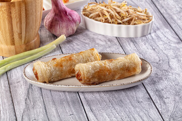 Vietnamese traditional nem roll with meat