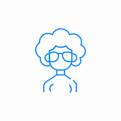 afro glasses person icon sign vector