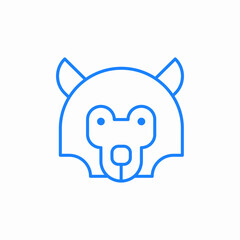 bear cartoon head icon sign vector