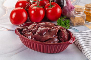 Raw chicken liver for cooking
