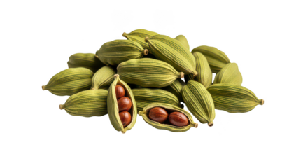 Green Cardamom Pods Seeds Closeup
