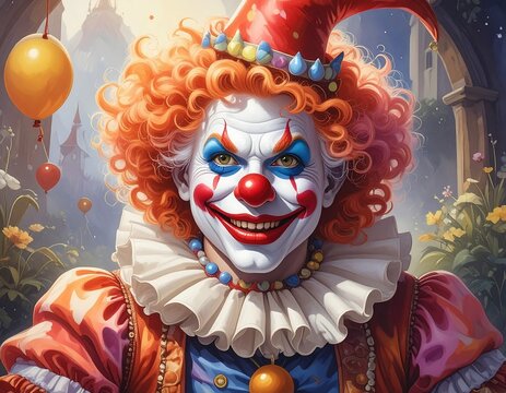 Smiling clown portrait