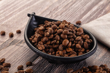Roasted brown araboca coffee beans